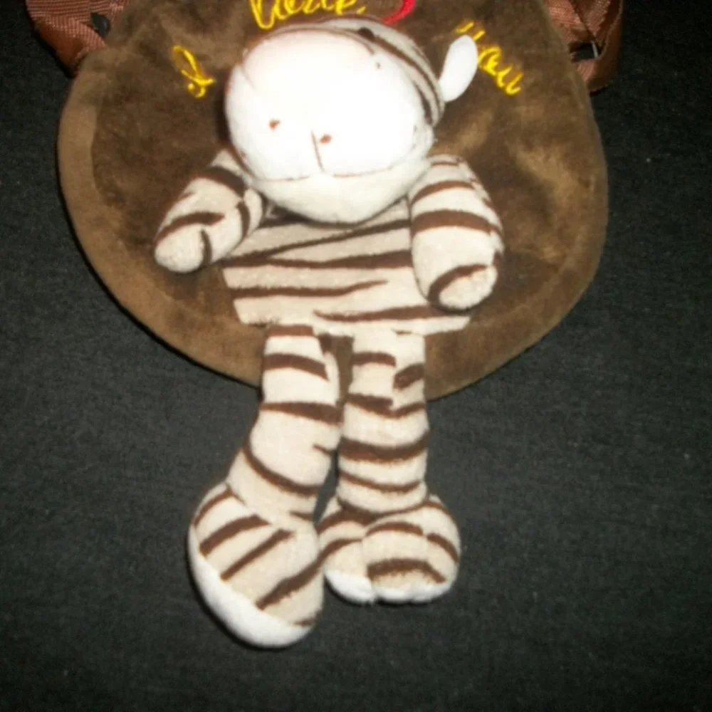 BABY BACKPACK SWEET & TINY STRIPED HIPPO PLUSH